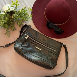 Dana Buchman Crossbody or shoulder bag in black.